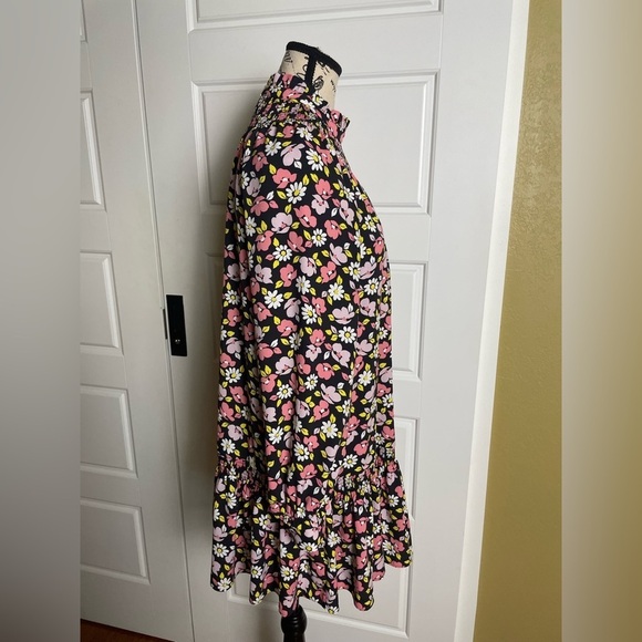 Kate Spade Women's Road Trip Floral Shift Dress Size XS Black Pink Floral Zip - Picture 9 of 11